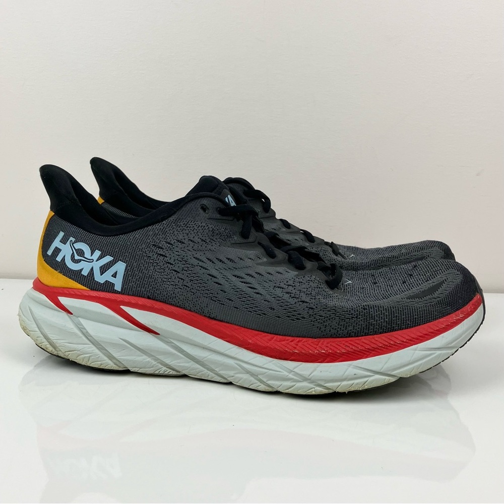 Hoka One One Men's Athletic Shoes - Black, Red, Yellow